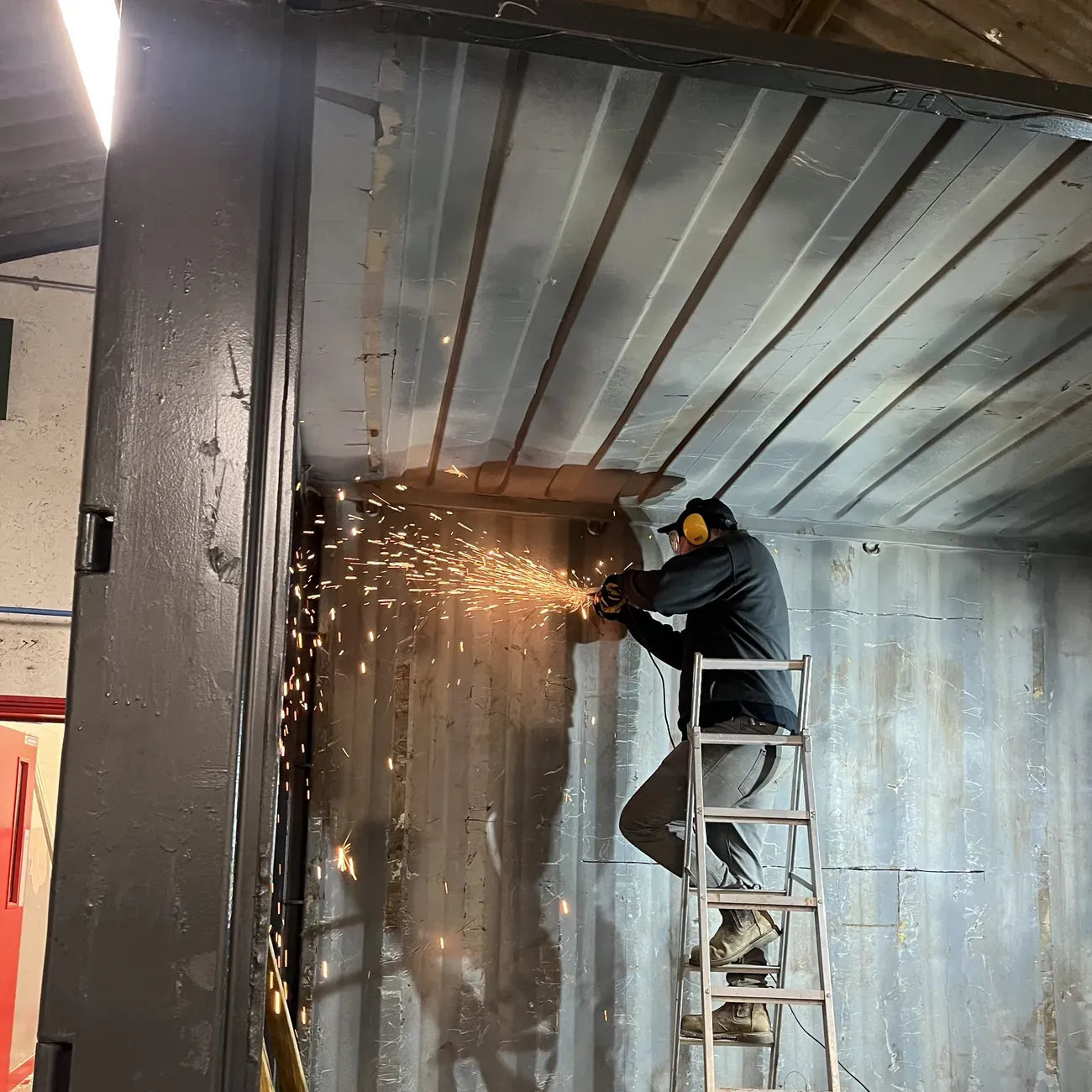 Building the saunas